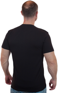  Черная мужская футболка с вышитым знаком Зенитный ракетный полк 76 ДШД - купить с доставкой
