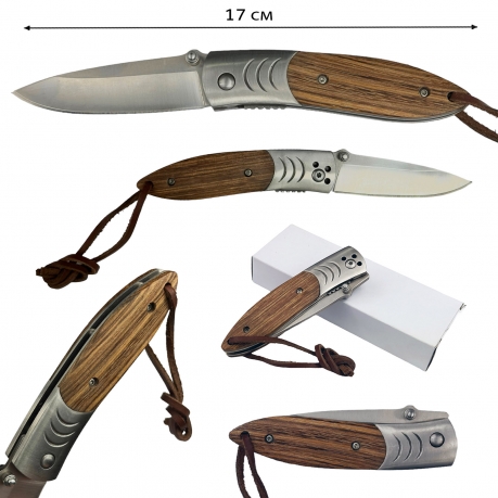 Складной нож Fox Knives F-70 (Италия) с темляком из кожи
