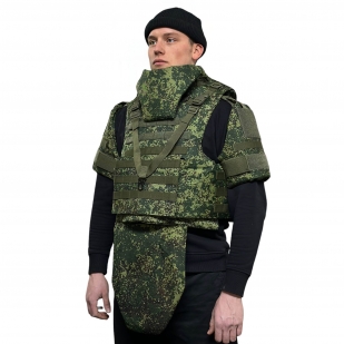 Тактический штурмовой бронежилет NIJ IIIA с полной защитой шеи и паха (русская цифра)