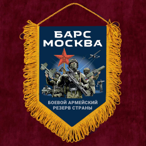 Подарочный двухсторонний вымпел "БАРС Москва" с бахромой (15х22 см)