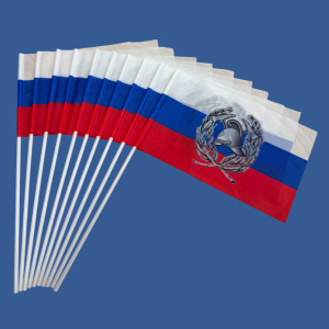 Комплект флажков Пожарной охраны России на палочке (10шт)