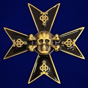 Знак 5 Гусарский Александрийский полк "Черные бессмертные гусары" на подставке