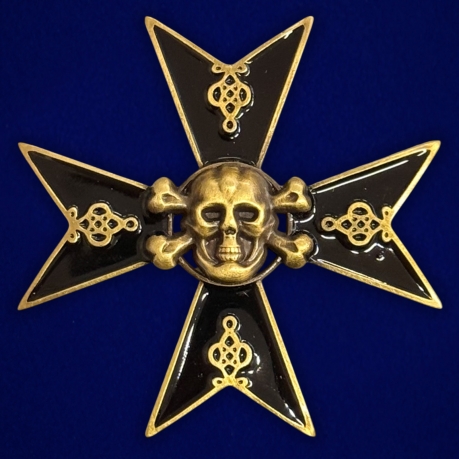 Знак 5 Гусарский Александрийский полк "Черные бессмертные гусары" на подставке