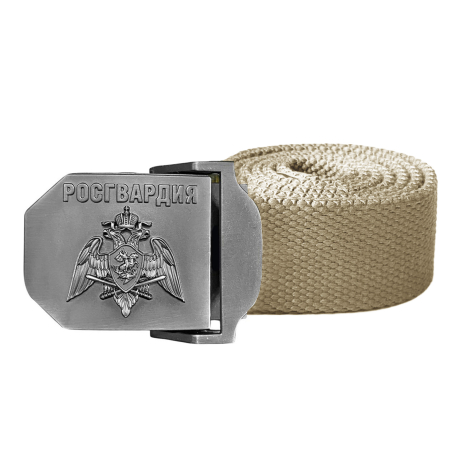 Ремень брючный Военпро со стальной пряжкой "Росгвардия" (песок) Ремень брючный Военпро со стальной пряжкой "Росгвардия" (песок)