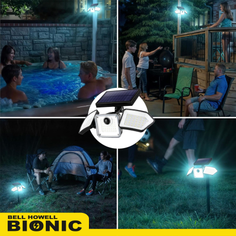 Комплект из 2шт светодиодных фонарей Bell Howell Bionic для улицы с датчиком движения и солнечной батареей