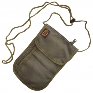 Компактный дорожный кошелёк на шнурке для денег и документов (Хаки)