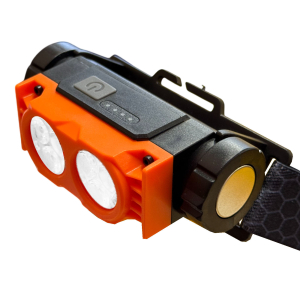 Налобный фонарь Multifunctional Headlight с магнитным креплением и двумя линзами (Оранжевый)
