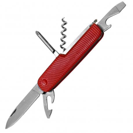 Походный нож мультитул 5-в-1 (нож 60мм, штопор, отвертка, открывалка, консервный нож)