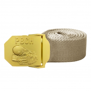 Мужской брючный ремень со стальной пряжкой "РВСН"