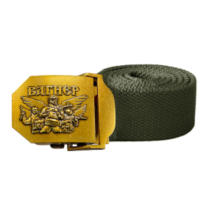 Поясной ремень с бойцами Вагнера на пряжке