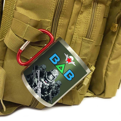 Большая кружка с карабином "ВДВ" с виниловой наклейкой