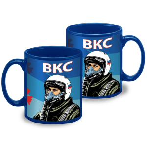Синяя керамическая кружка ВКС