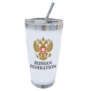 Термокружка с гербом РФ "Russian Federation"