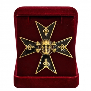 Знак 5 Гусарский Александрийский полк "Черные бессмертные гусары" в бархатистом футляре