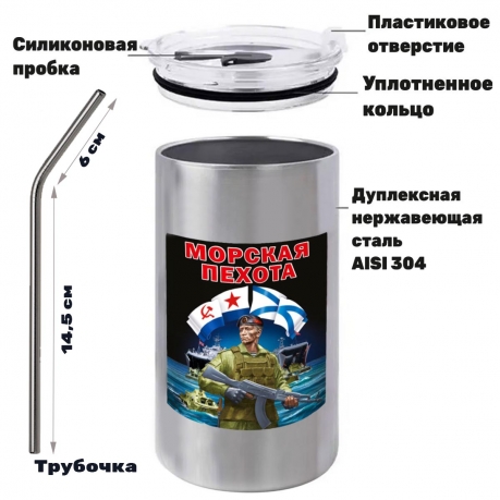 Термокружка с виниловой наклейкой "Морская пехота" Термокружка с виниловой наклейкой "Морская пехота"