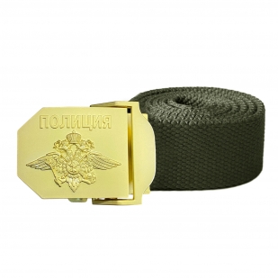 Мужской брючный ремень с металлической пряжкой "Полиция"