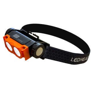 Налобный фонарь Multifunctional Headlight с магнитным креплением и двумя линзами (Оранжевый)