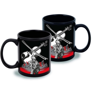 Черная керамическая кружка "Скрипка Вагнера" с виниловой наклейкой