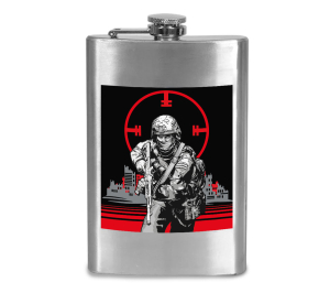 Фляжка "Вагнер" с виниловой наклейкой 