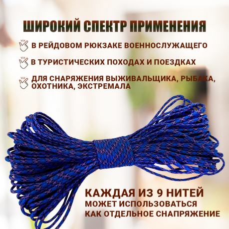 Универсальная паракордовая веревка 31 м (Blue Digital Camo) №100 Универсальная паракордовая веревка 31 м (Blue Digital Camo) №100
