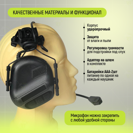 Активные шумоподавляющие наушники (черные) Активные шумоподавляющие наушники (черные)
