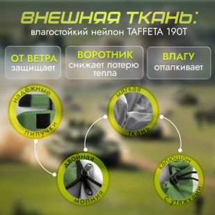 Армейский спальный мешок  2,4 кг