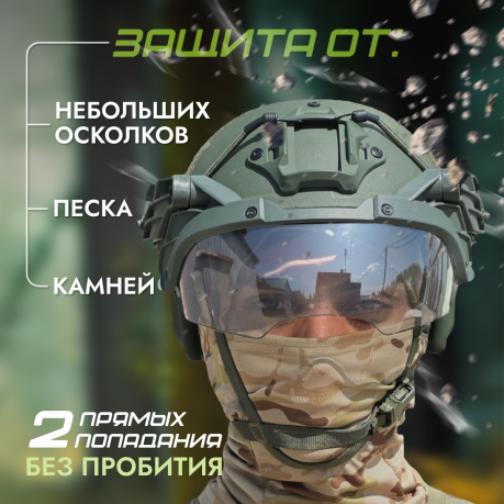 Тактические флип очки для шлема (олива) Тактические флип очки для шлема (олива)