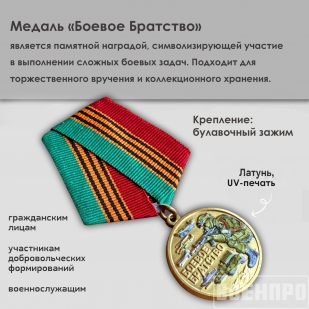 Сувенирная медаль "Боевое Братство" За службу Родине