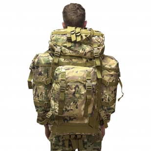 Тактический рюкзак 80л с системой MOLLE и поясным ремнем (Мультикам)
