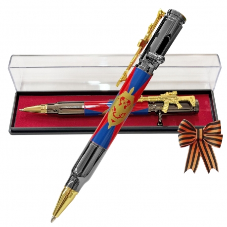 Подарочная ручка патрон "ФСБ" с затвором и автоматом
