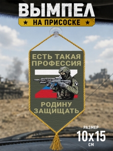 Автомобильный двусторонний вымпел "Есть такая профессия Родину защищать"