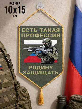 Автомобильный двусторонний вымпел "Есть такая профессия Родину защищать"