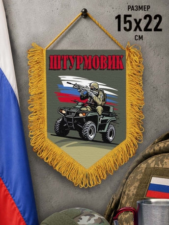 Подарочный двусторонний вымпел "Штурмовик" Подарочный двусторонний вымпел "Штурмовик"