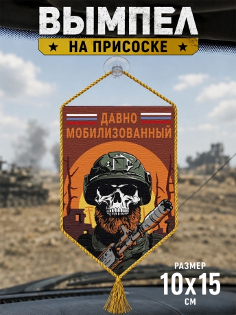 Автомобильный двусторонний вымпел "Давно мобилизованный"