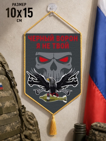 Автомобильный двусторонний вымпел "Черный ворон я не твой" Автомобильный двусторонний вымпел "Черный ворон я не твой"