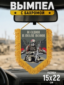 Подарочный двусторонний вымпел "И один в поле воин"