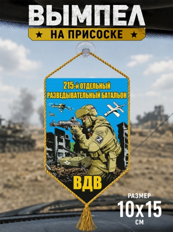 Автомобильный двусторонний вымпел "215 отдельный разведывательный батальон ВДВ" Автомобильный двусторонний вымпел "215 отдельный разведывательный батальон ВДВ"