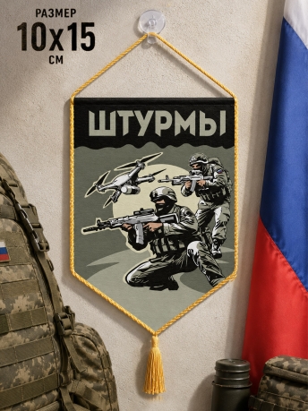 Автомобильный двухсторонний вымпел "Штурмы" с присоской Автомобильный двухсторонний вымпел "Штурмы" с присоской