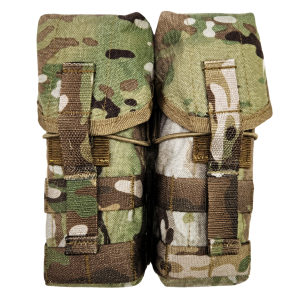 Двойной закрытый подсумок под магазины АК 5.45 и 7.62 с креплением MOLLE (Мультикам)