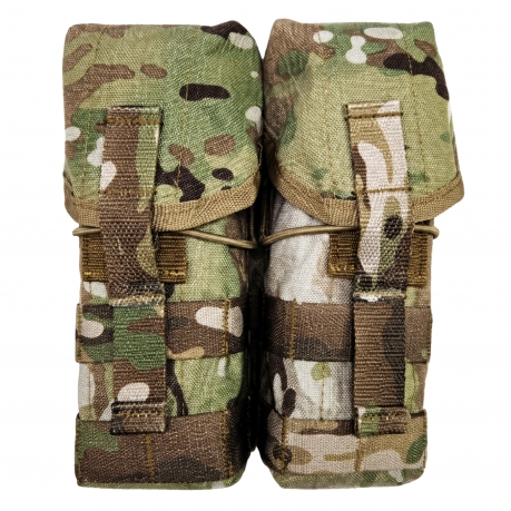 Двойной закрытый подсумок под магазины АК 5.45 и 7.62 с креплением MOLLE (Мультикам)