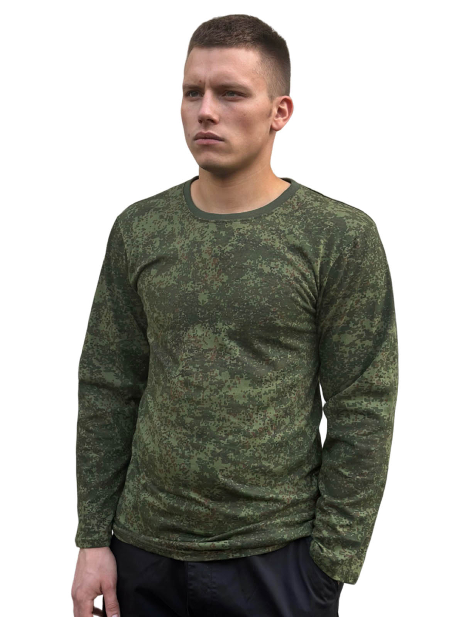  Армейская футболка с длинным рукавом КМФ "Зелёная цифра"
