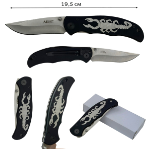 Складной нож MTech с гравировкой скорпиона на рукоятке