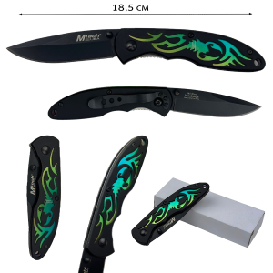 Складной нож MTech  с резным декором на рукоятке