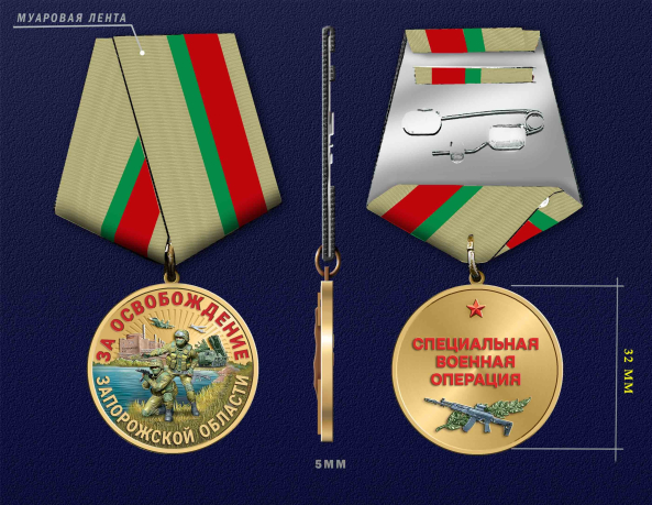 Медаль "За освобождение Запорожской области" СВО