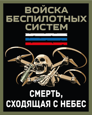 Шеврон Войска беспилотных систем "Смерть, сходящая с небес" (10х8см)