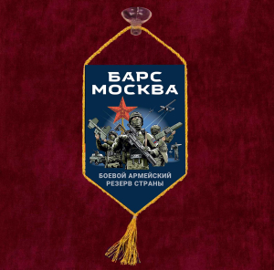 Автомобильный двухсторонний вымпел "БАРС Москва" с присоской (10х15 см)