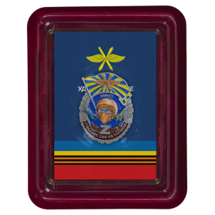 Знак ВКС "Участник СВО на Украине" в футляре из флока
