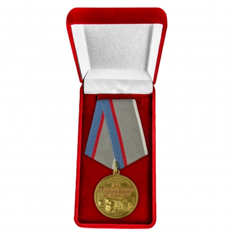 Медаль "За гражданское мужество" Участнику гуманитарных конвоев СВО в бархатистом футляре