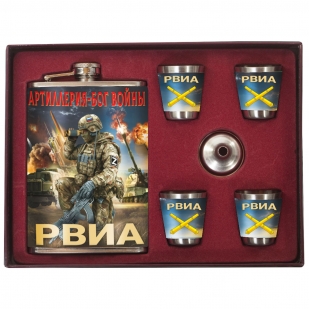 Подарочный набор РВиА "Артиллерия Бог войны" с фляжкой и стопками