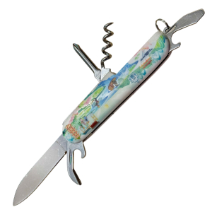 Туристический нож мультитул 5-в-1 (нож 60мм, штопор, отвертка, открывалка, консервный нож)